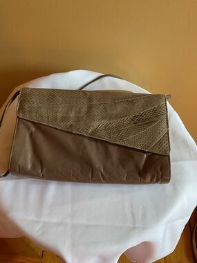 JEAN RIMBAUD Vintage Brown Two-Tone Leather Crossbody Bag